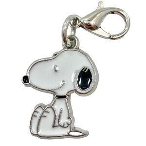 Peanuts Snoopy Beagle Dog Clip On Charm Zipper Pull Purse Charm Signed Enamel